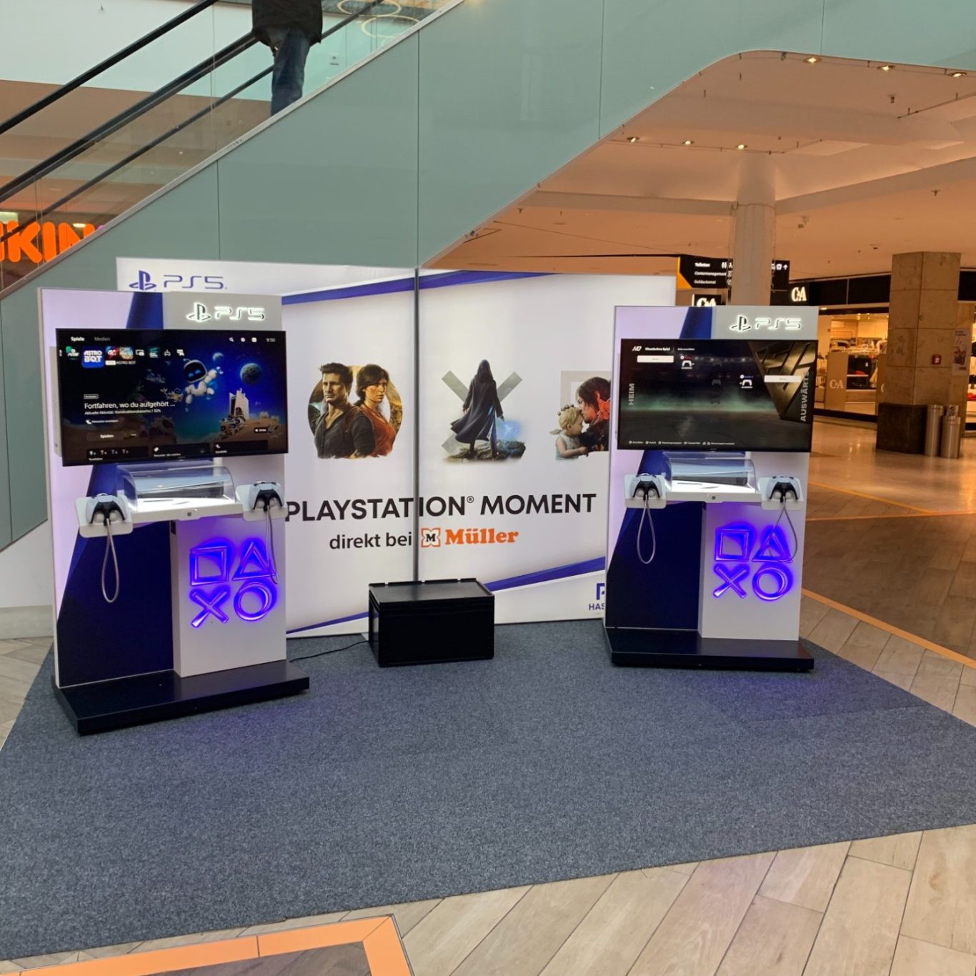 Müller Mall Tour PlayStation Moment Promotion-Fläche bei Müller